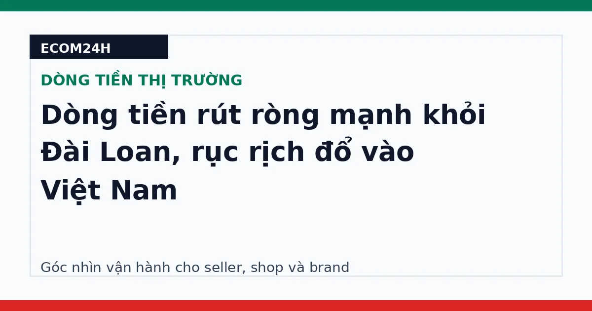 Dòng tiền rút ròng mạnh khỏi Đài Loan, rục rịch đổ vào Việt Nam