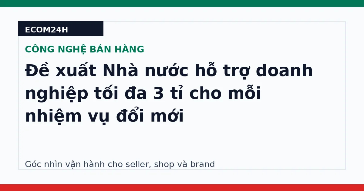 Đề xuất Nhà nước hỗ trợ doanh nghiệp tối đa 3 tỉ cho mỗi nhiệm vụ đổi mới