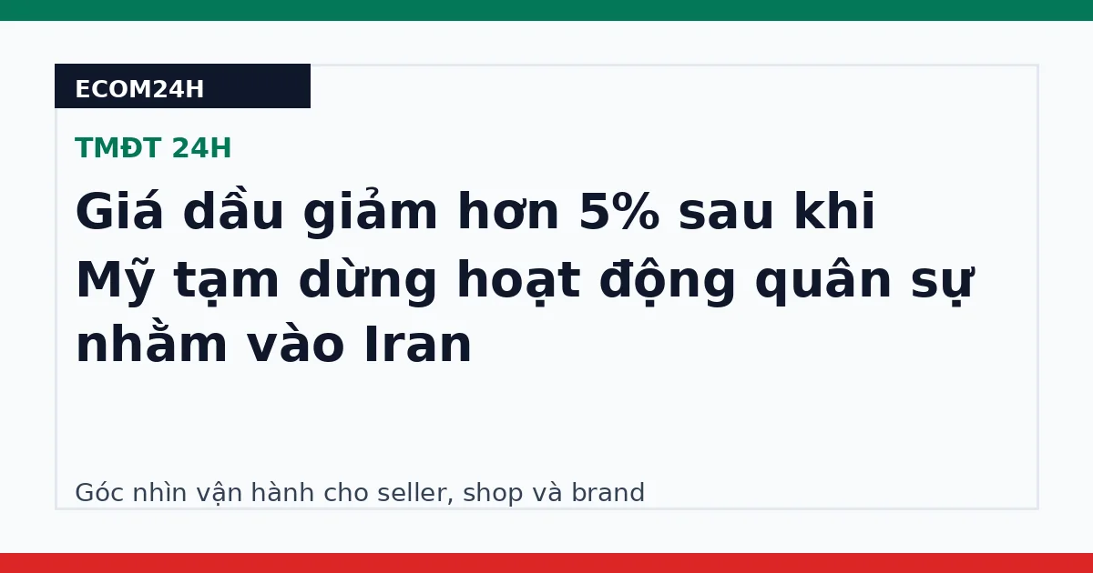 Giá dầu giảm hơn 5% sau khi Mỹ tạm dừng hoạt động quân sự nhằm vào Iran