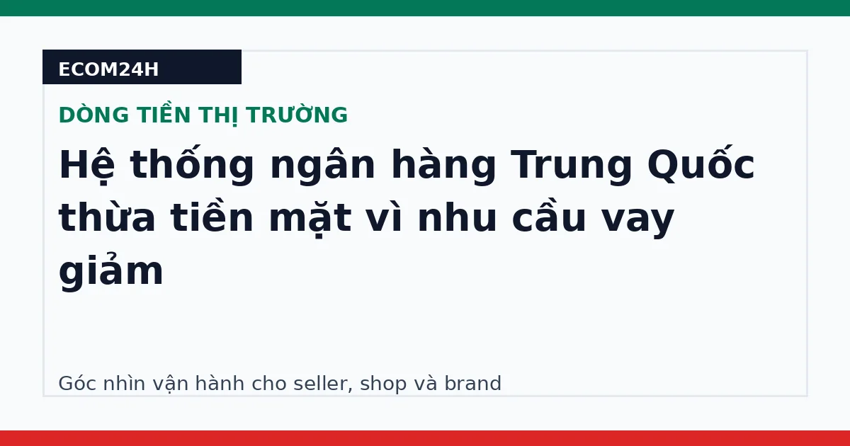 Hệ thống ngân hàng Trung Quốc thừa tiền mặt vì nhu cầu vay giảm