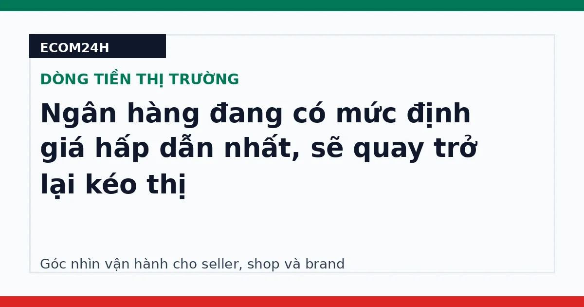 Ngân hàng đang có mức định giá hấp dẫn nhất, sẽ quay trở lại kéo thị