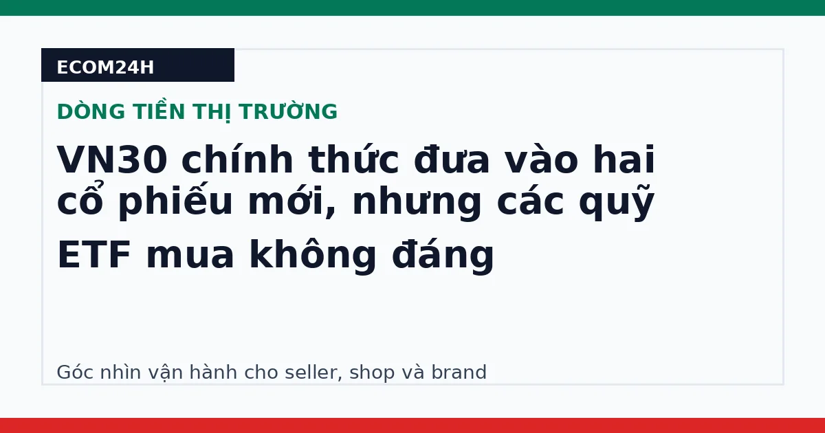 VN30 chính thức đưa vào hai cổ phiếu mới, nhưng các quỹ ETF mua không đáng