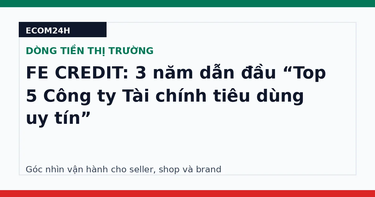 FE CREDIT: 3 năm dẫn đầu “Top 5 Công ty Tài chính tiêu dùng uy tín”