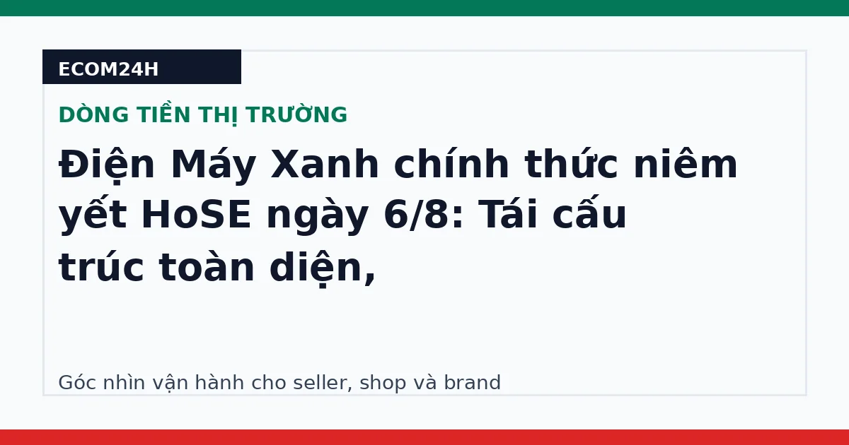 Điện Máy Xanh chính thức niêm yết HoSE ngày 6/8: Tái cấu trúc toàn diện,