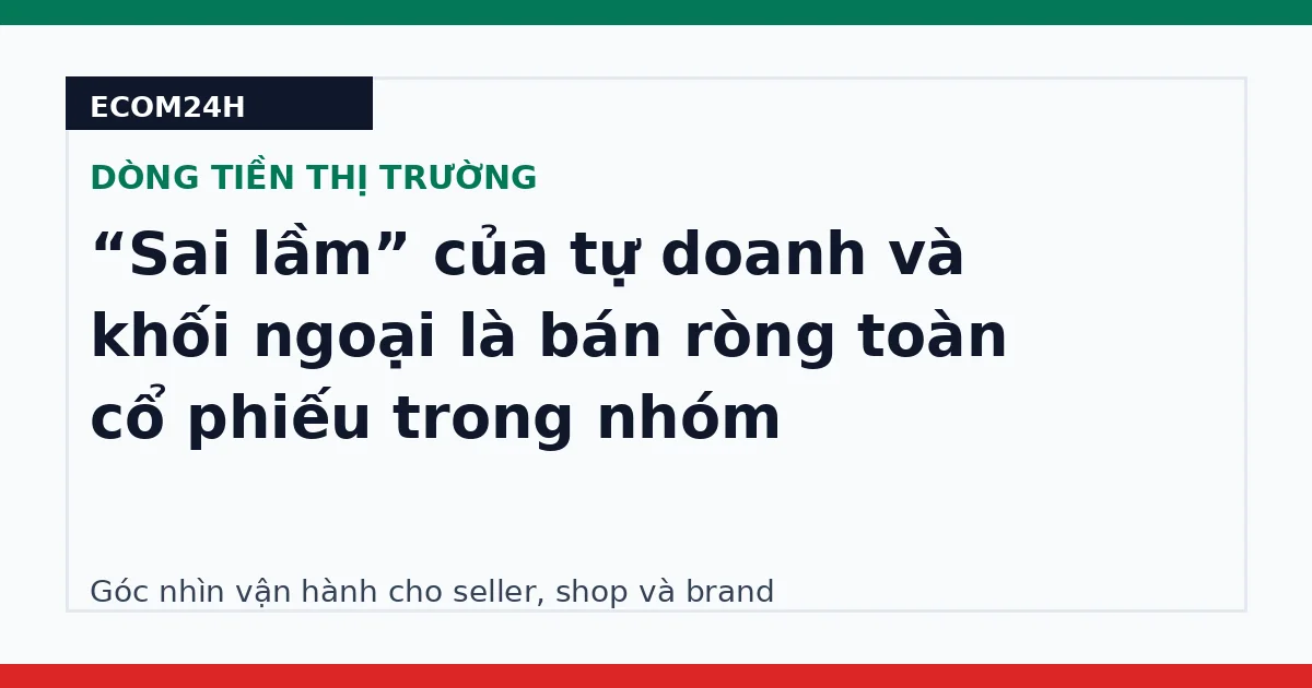 “Sai lầm” của tự doanh và khối ngoại là bán ròng toàn cổ phiếu trong nhóm